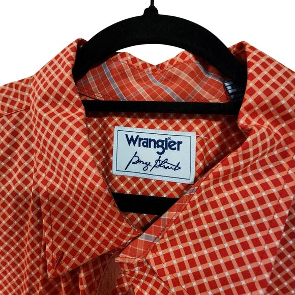 WRANGLER GEORGE STRAIT LONG SLEEVE BUTTON DOWN ONE POCKET SHIRT IN SIENNA CHECK - Picture 2 of 3